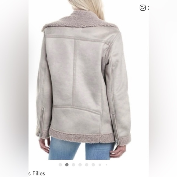 Anthropologie Avec Les Fillles Women’s Moto Sherpa Jacket Size Medium - Picture 4 of 11